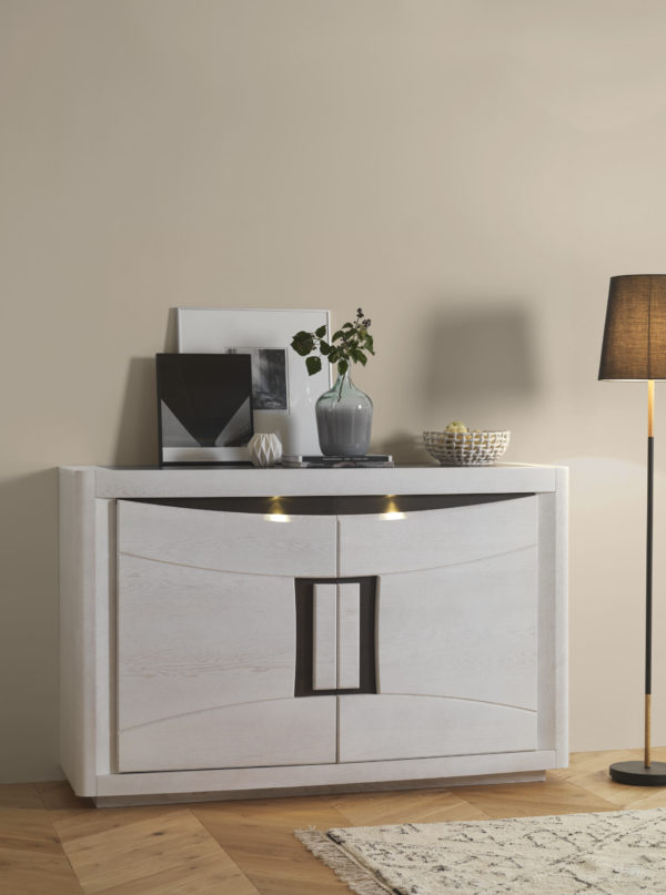 meuble 2 portes chene blanchi