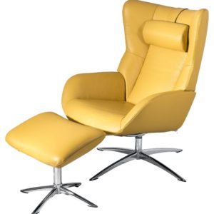 Fauteuil relax pendulaire avec pouf